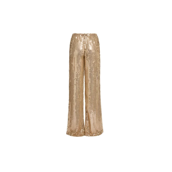 Elie Saab Gold Sequin Pants in Metallic featuring  – Luxury Designer Fashion at Luxury Shoes .