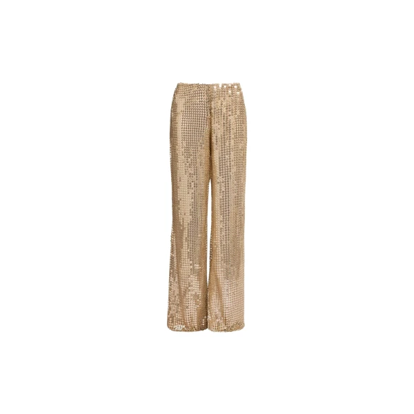 Elie Saab Gold Sequin Pants in Metallic featuring  – Luxury Designer Fashion at Luxury Shoes .