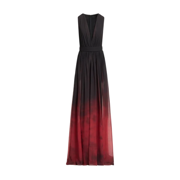 Elie Saab Gradient Chiffon Dress in Multicolour featuring  – Luxury Designer Fashion at Luxury Shoes .