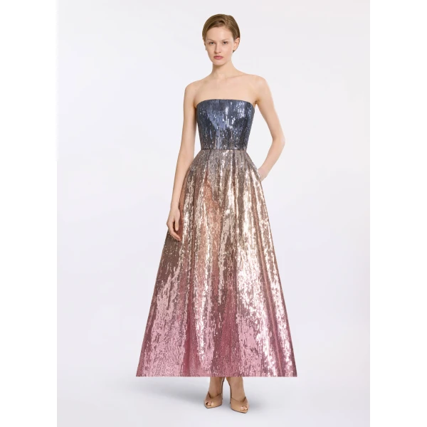 Elie Saab Gradient Sequin Flared Dress in Multicolour featuring  – Luxury Designer Fashion at Luxury Shoes .