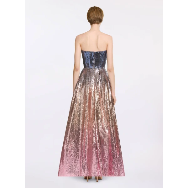 Elie Saab Gradient Sequin Flared Dress in Multicolour featuring  – Luxury Designer Fashion at Luxury Shoes .