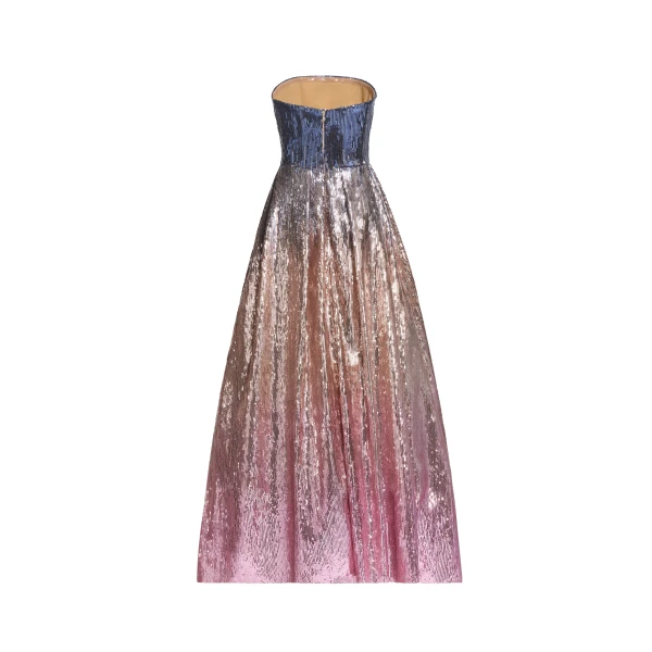 Elie Saab Gradient Sequin Flared Dress in Multicolour featuring  – Luxury Designer Fashion at Luxury Shoes .