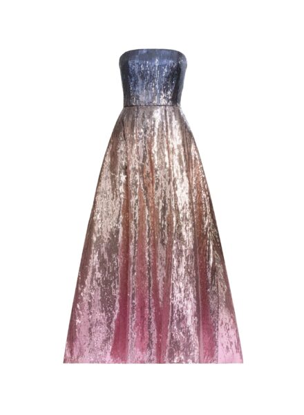 Elie Saab Gradient Sequin Flared Dress in Multicolour featuring  – Luxury Designer Fashion at Luxury Shoes .