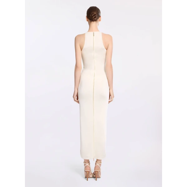 Elie Saab Halter Knit Dress in White featuring  – Luxury Designer Fashion at Luxury Shoes .
