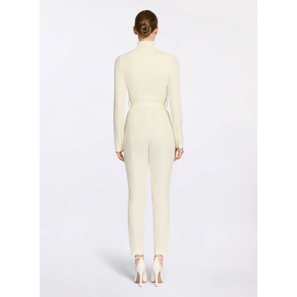 Elie Saab High Neck Jumpsuit in White featuring  – Luxury Designer Fashion at Luxury Shoes .