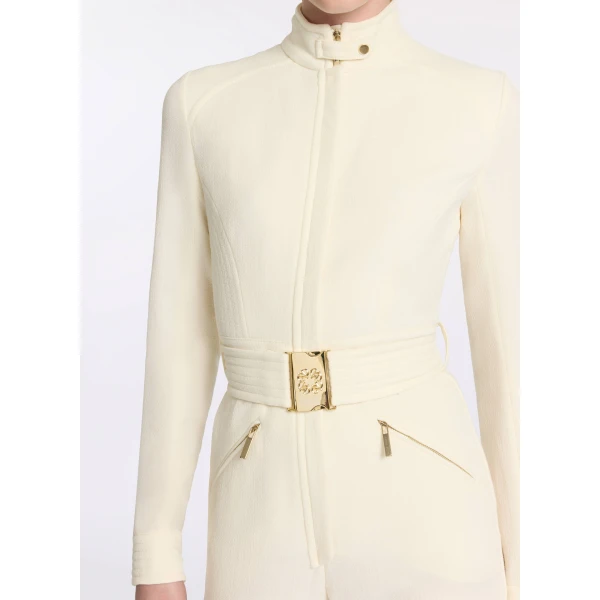 Elie Saab High Neck Jumpsuit in White featuring  – Luxury Designer Fashion at Luxury Shoes .