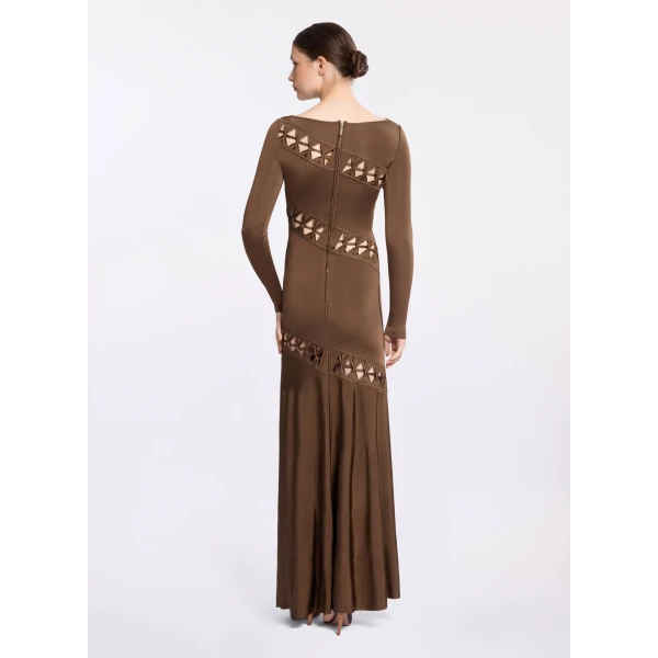 Elie Saab Interlaced Knit Dress in Beige featuring  – Luxury Designer Fashion at Luxury Shoes .