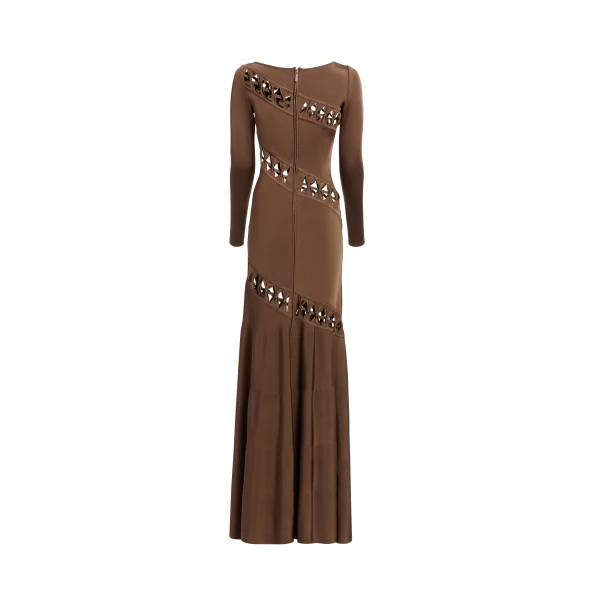 Elie Saab Interlaced Knit Dress in Beige featuring  – Luxury Designer Fashion at Luxury Shoes .