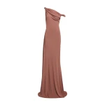Elie Saab Jersey Long Dress in Beige featuring  – Luxury Designer Fashion at Luxury Shoes .