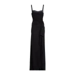 Elie Saab Jersey Satin Dress in Black featuring  – Luxury Designer Fashion at Luxury Shoes .