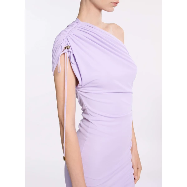 Elie Saab Jersey Short Dress in Purple featuring  – Luxury Designer Fashion at Luxury Shoes .