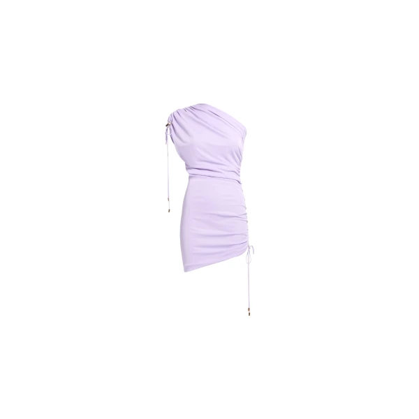 Elie Saab Jersey Short Dress in Purple featuring  – Luxury Designer Fashion at Luxury Shoes .