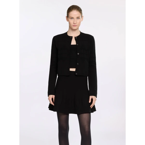 Elie Saab Knit Jacket in Black featuring  – Luxury Designer Fashion at Luxury Shoes .