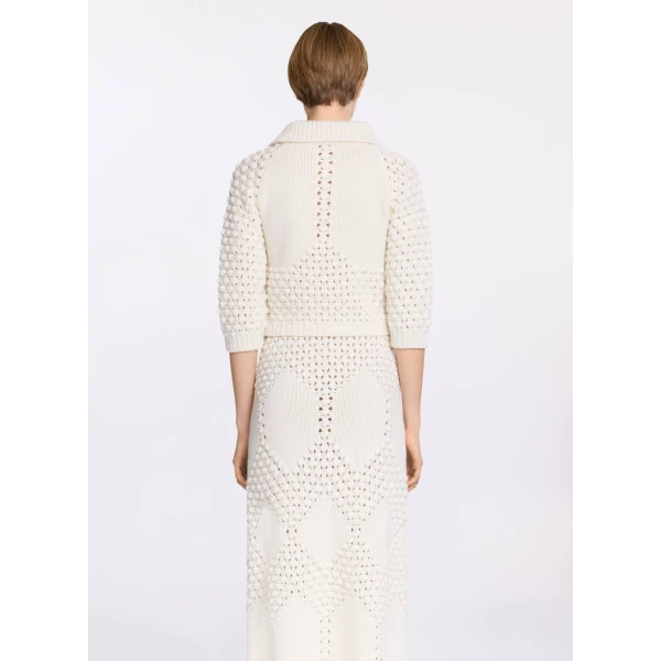 Elie Saab Knit Polo in White featuring  – Luxury Designer Fashion at Luxury Shoes .