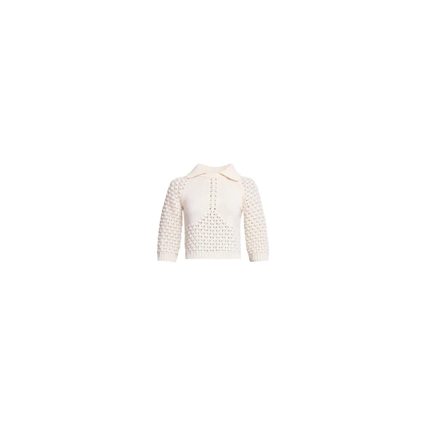 Elie Saab Knit Polo in White featuring  – Luxury Designer Fashion at Luxury Shoes .