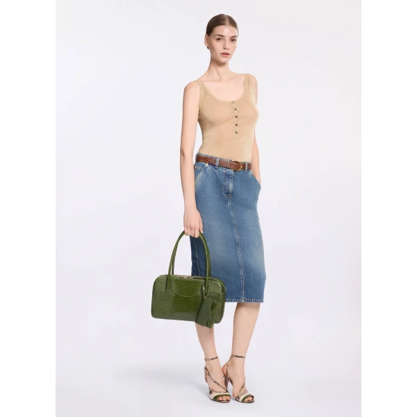 Elie Saab Knit Top in Metallic featuring  – Luxury Designer Fashion at Luxury Shoes .