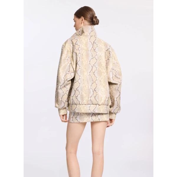 Elie Saab Leather Bomber Jacket in Multicolour featuring  – Luxury Designer Fashion at Luxury Shoes .