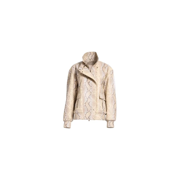 Elie Saab Leather Bomber Jacket in Multicolour featuring  – Luxury Designer Fashion at Luxury Shoes .