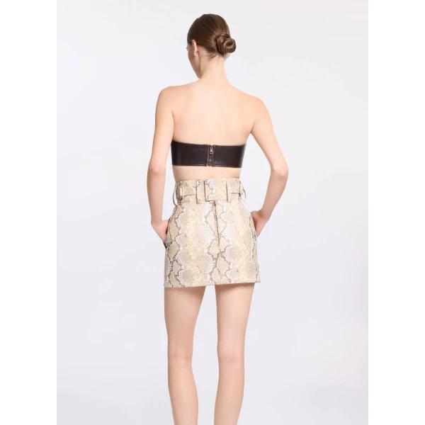 Elie Saab Leather Bralette in Beige featuring  – Luxury Designer Fashion at Luxury Shoes .