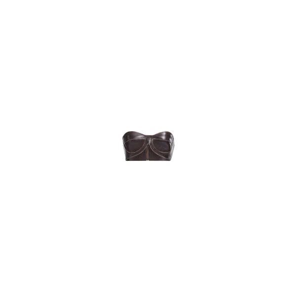 Elie Saab Leather Bralette in Beige featuring  – Luxury Designer Fashion at Luxury Shoes .