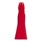 Elie Saab Long Cady Dress with Bow Detail in Red featuring  – Luxury Designer Fashion at Luxury Shoes .