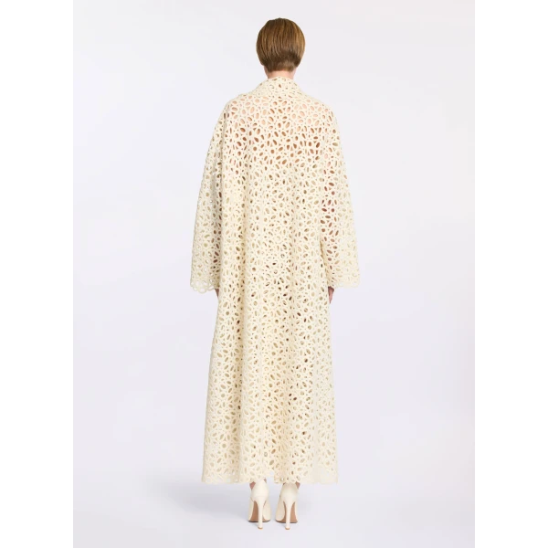 Elie Saab Macramé Coat in White featuring  – Luxury Designer Fashion at Luxury Shoes .