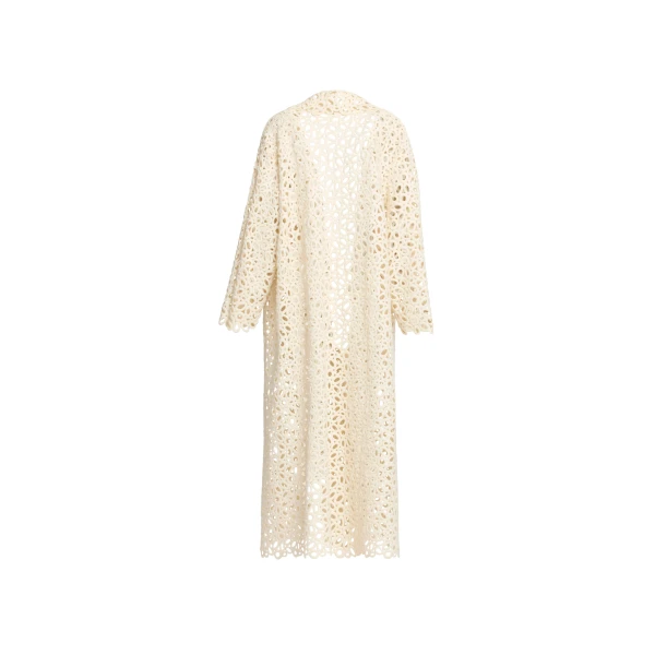 Elie Saab Macramé Coat in White featuring  – Luxury Designer Fashion at Luxury Shoes .
