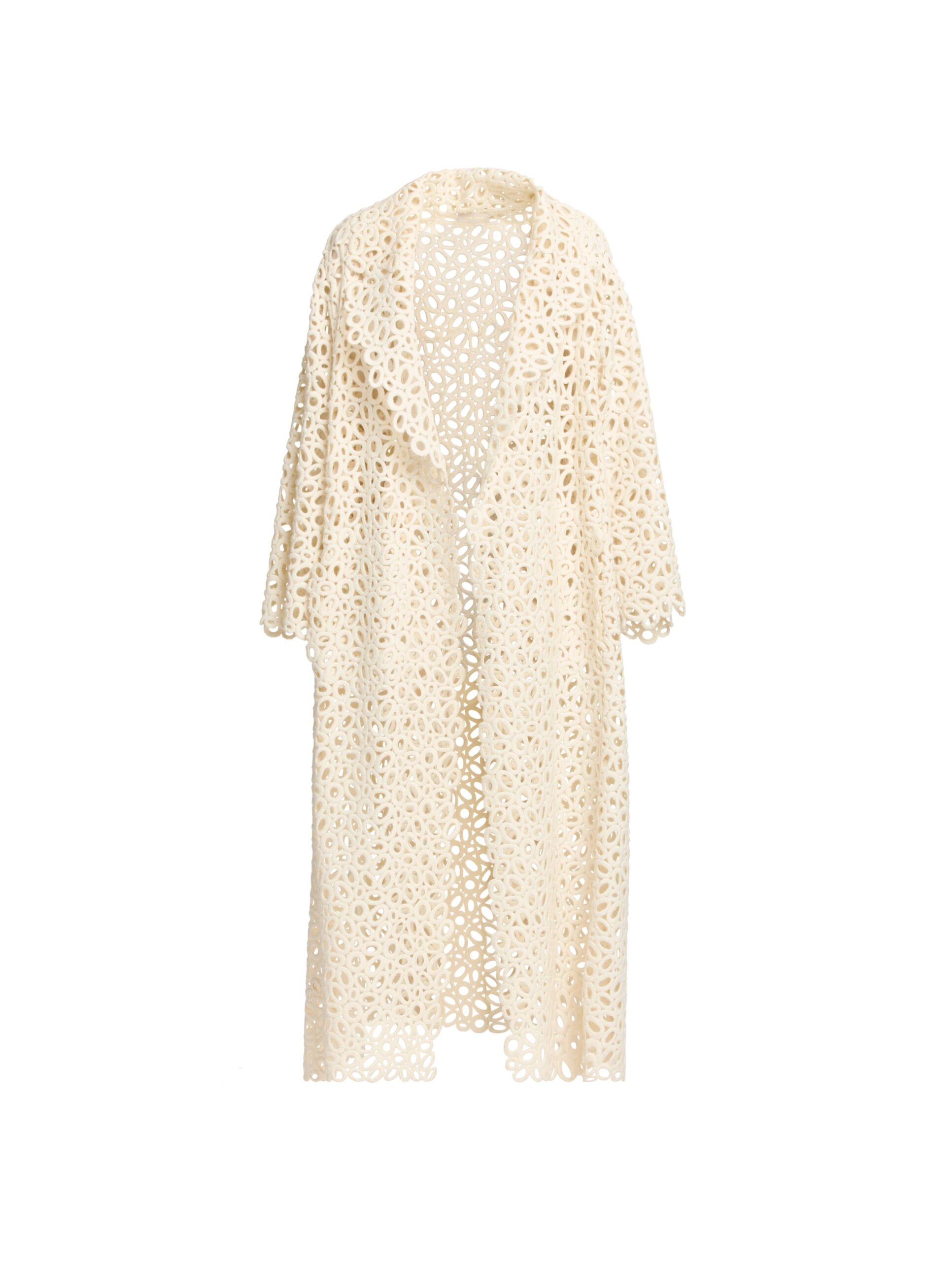 Elie Saab Macramé Coat Elie Saab Macramé Coat in White featuring – Luxury Designer Fashion at Luxury Shoes .