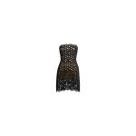 Elie Saab Macramé Short Dress in Black featuring  – Luxury Designer Fashion at Luxury Shoes .