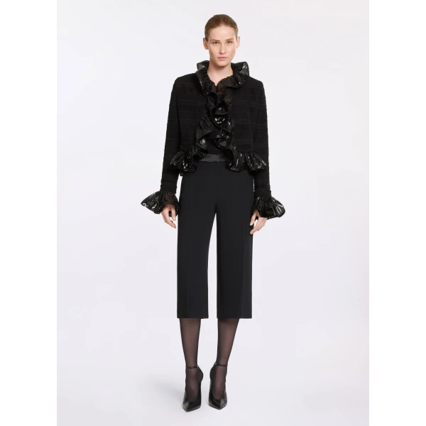 Elie Saab Macramé and Sequin Jacket in Black featuring  – Luxury Designer Fashion at Luxury Shoes .