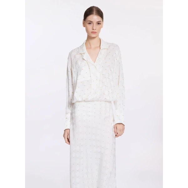 Elie Saab Monogram Jacquard & Lace Bodysuit in White featuring  – Luxury Designer Fashion at Luxury Shoes .
