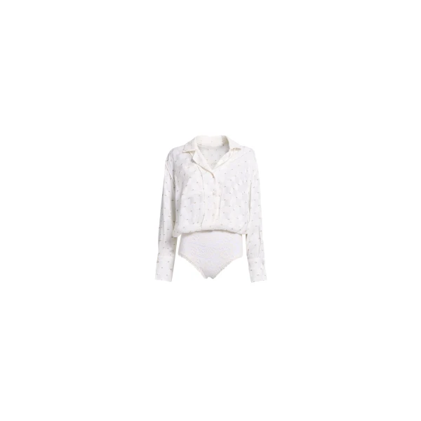Elie Saab Monogram Jacquard & Lace Bodysuit in White featuring  – Luxury Designer Fashion at Luxury Shoes .