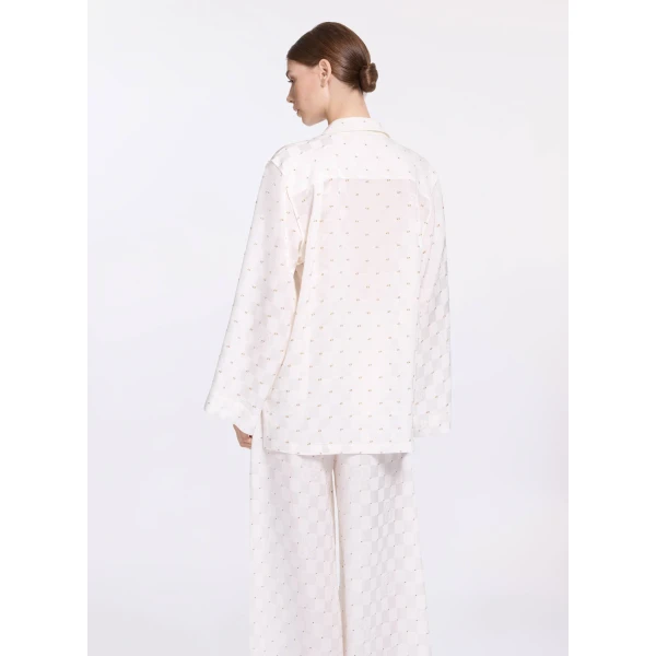 Elie Saab Monogram Jacquard Shirt in White featuring  – Luxury Designer Fashion at Luxury Shoes .