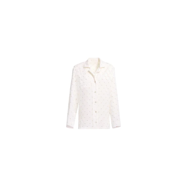 Elie Saab Monogram Jacquard Shirt in White featuring  – Luxury Designer Fashion at Luxury Shoes .