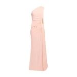 Elie Saab One-Shoulder Jersey Long Dress in Pink featuring  – Luxury Designer Fashion at Luxury Shoes .