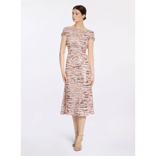 Elie Saab Open Back Midi Dress in Pink featuring  – Luxury Designer Fashion at Luxury Shoes .