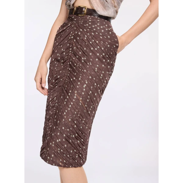 Elie Saab Polka Dot Printed Skirt in Multicolour featuring  – Luxury Designer Fashion at Luxury Shoes .