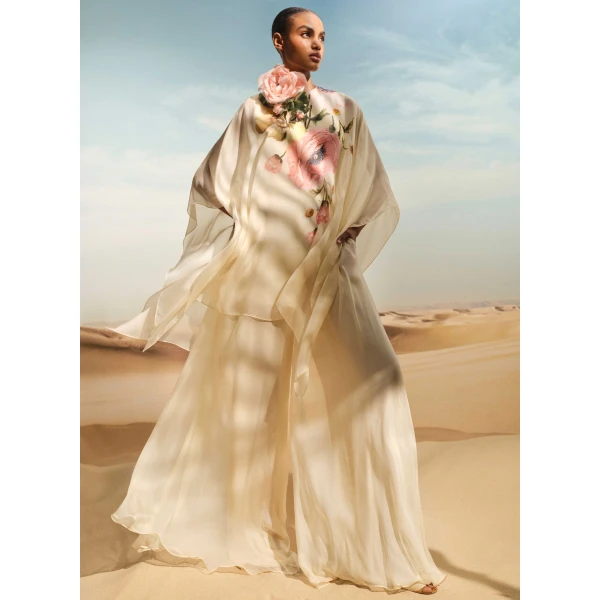 Elie Saab Printed Chiffon Jumpsuit in Multicolour featuring  – Luxury Designer Fashion at Luxury Shoes .