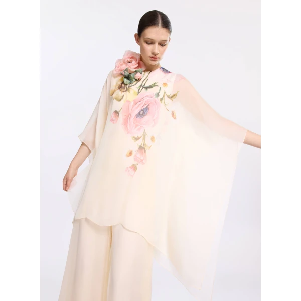Elie Saab Printed Chiffon Jumpsuit in Multicolour featuring  – Luxury Designer Fashion at Luxury Shoes .