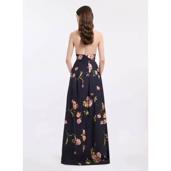 Elie Saab Printed Cotton Long Dress in Multicolour featuring  – Luxury Designer Fashion at Luxury Shoes .