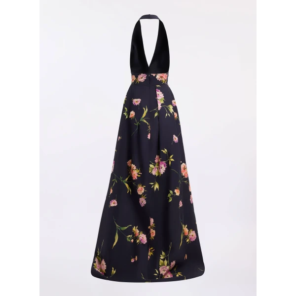 Elie Saab Printed Cotton Long Dress in Multicolour featuring  – Luxury Designer Fashion at Luxury Shoes .