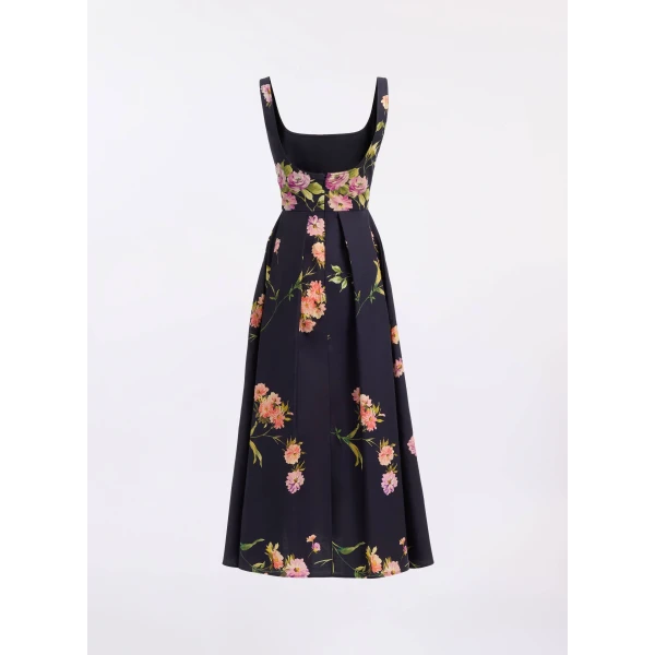 Elie Saab Printed Cotton Midi Dress in Multicolour featuring  – Luxury Designer Fashion at Luxury Shoes .