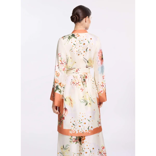 Elie Saab Printed Twill Long Shirt in Multicolour featuring  – Luxury Designer Fashion at Luxury Shoes .