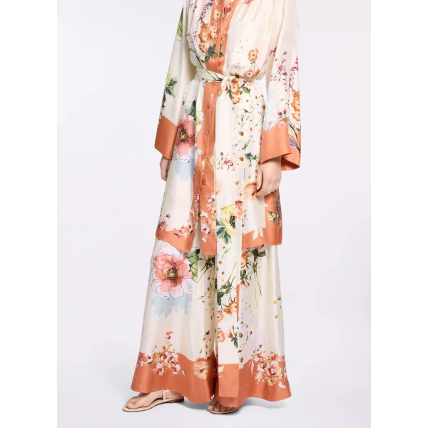 Elie Saab Printed Twill Pants in Multicolour featuring  – Luxury Designer Fashion at Luxury Shoes .