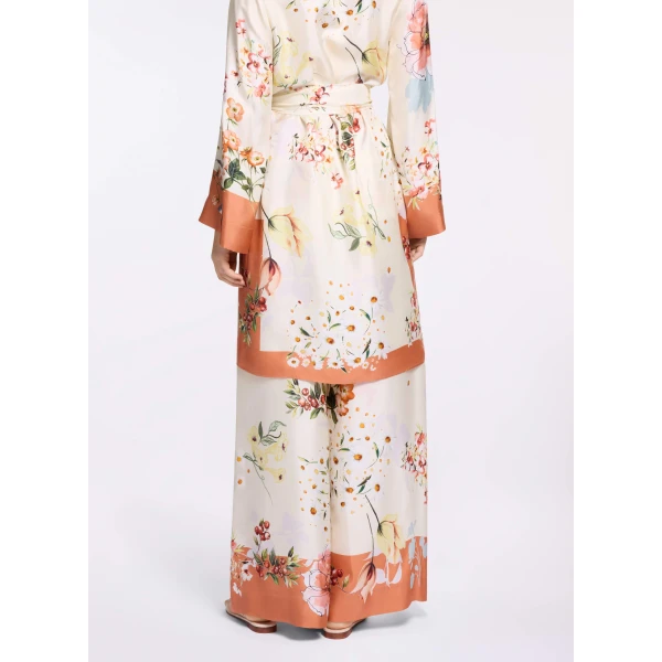 Elie Saab Printed Twill Pants in Multicolour featuring  – Luxury Designer Fashion at Luxury Shoes .