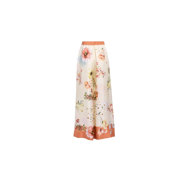 Elie Saab Printed Twill Pants in Multicolour featuring  – Luxury Designer Fashion at Luxury Shoes .