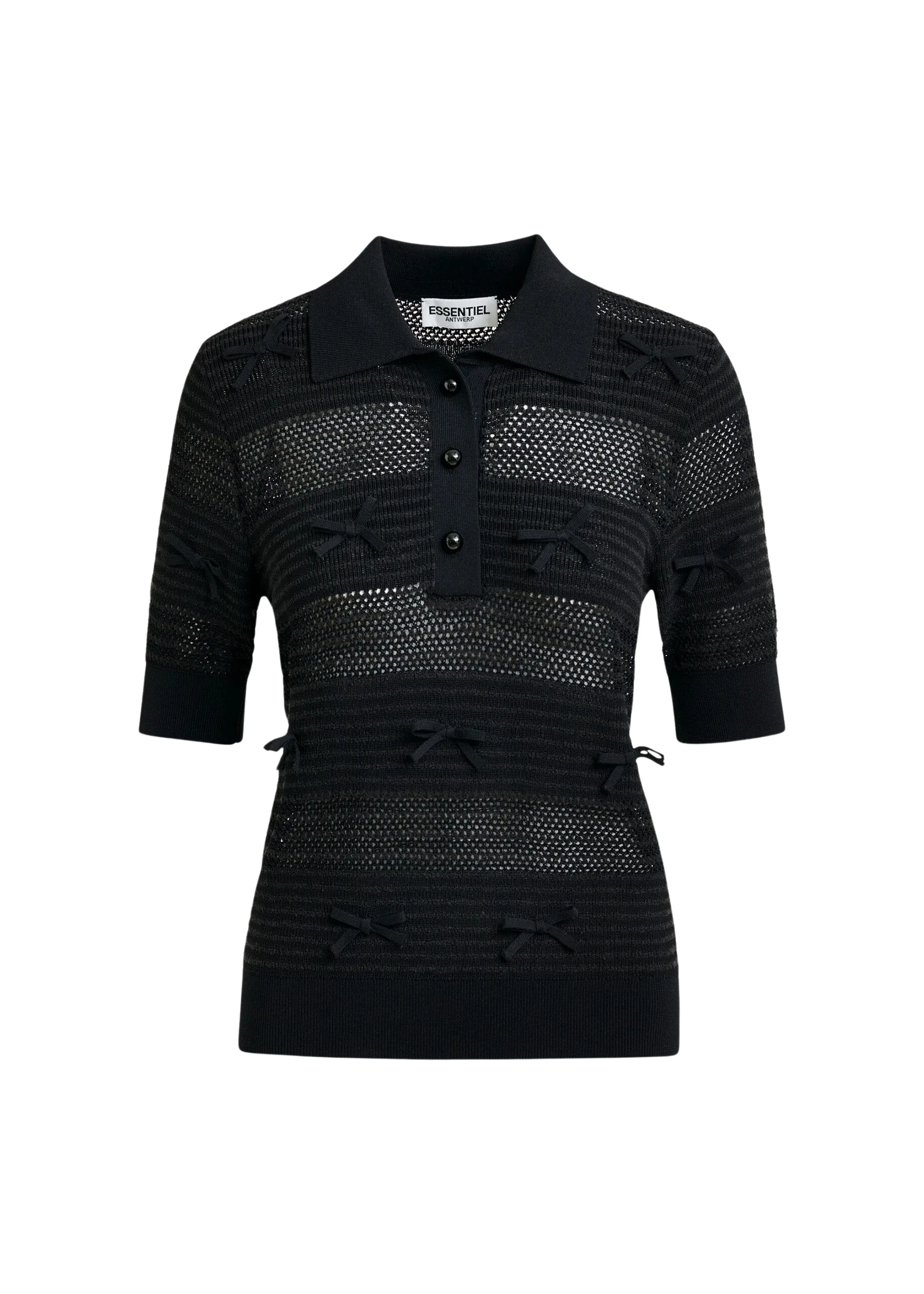 Essentiel-Antwerp-Black-bow-embellished-knit-polo-scaled17720_nobg Black bow-embellished knit polo