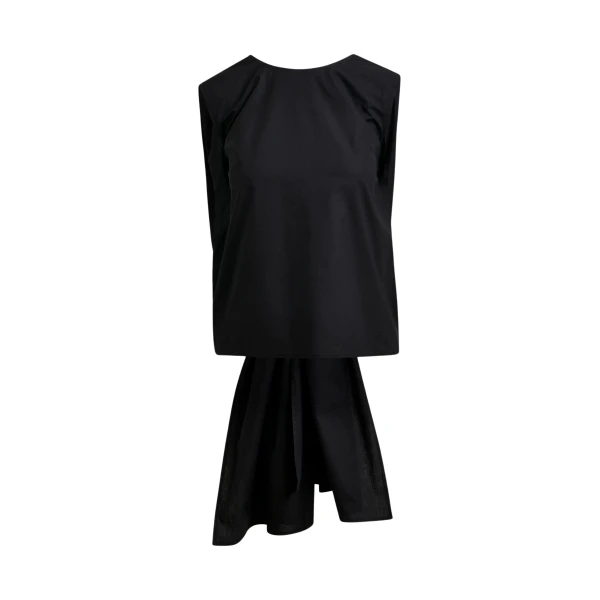 Black cotton wrap tie top with low back