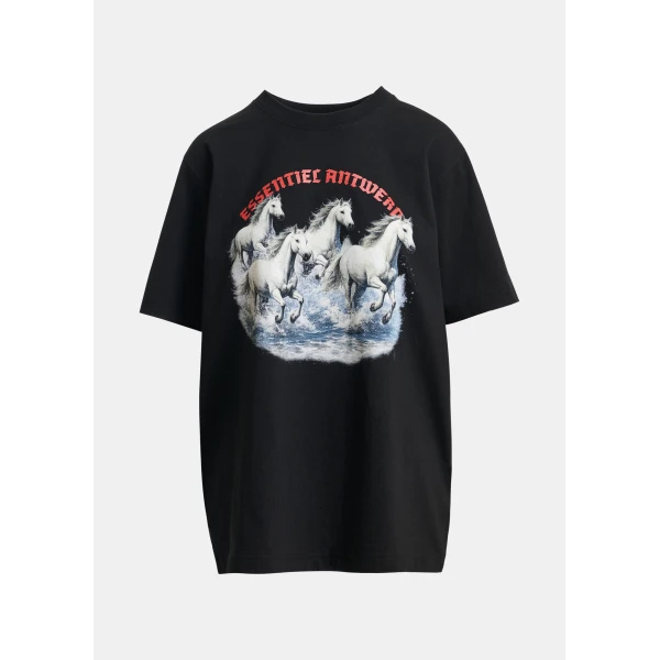 off-white and red running horses oversized T-shirt