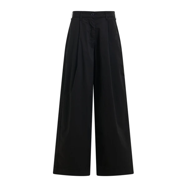 Black pleated wide-leg pants